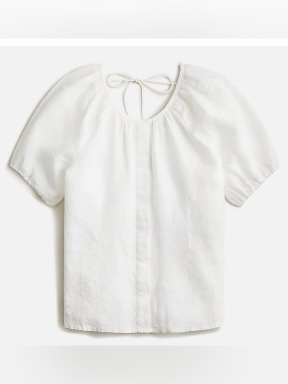 J. Crew White V Back Linen Top Blouse, Size 0, NWT